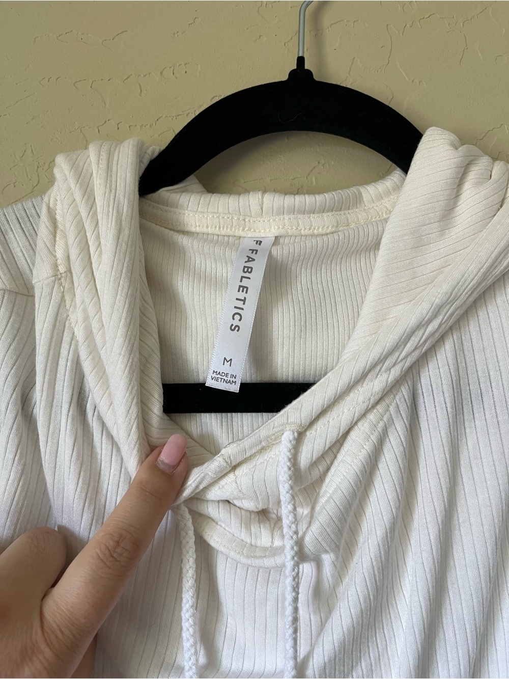 Fabletics Off-White Ribbed Hoodie - Picture 3 of 5